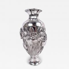 Antique Japanese Meiji Art Nouveau Silver Iris Vase - 4004095