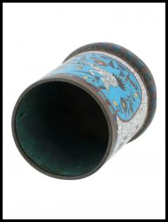 Antique Japanese Meiji Cloisonne Enamel Brush Pot - 3903334