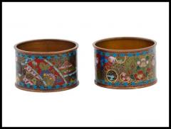 Antique Japanese Meiji Cloisonne Enamel Napkin Rings - 3903271