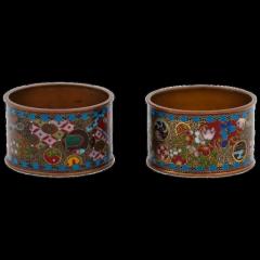 Antique Japanese Meiji Cloisonne Enamel Napkin Rings - 3903276