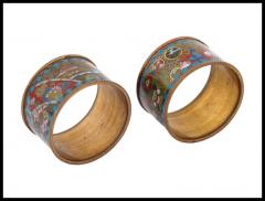 Antique Japanese Meiji Cloisonne Enamel Napkin Rings - 3903321