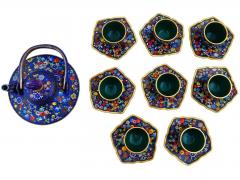 Antique Japanese Meiji Cloisonne Enamel Sake Set - 4211924