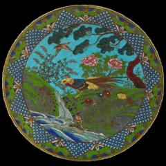 Antique Japanese Meiji Era Cloisonne Enamel Plate - 3903235