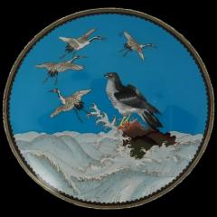 Antique Japanese Meiji Era Cloisonne Enamel Plate - 3903245