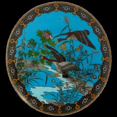 Antique Japanese Meiji Era Cloisonne Enamel Plate Goto - 3903253