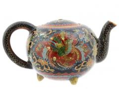 Antique Japanese Meiji Era Cloisonne Enamel Tea Pot - 4120388