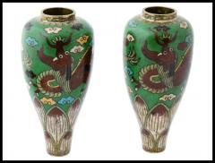 Antique Japanese Meiji Era Cloisonne Enamel Vases - 3904397