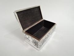 Antique Japanese Meiji Era Silver Box with Iris Flowers - 3754041