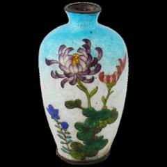 Antique Japanese Meiji Ginbari Cloisonne Enamel Vase - 3903692