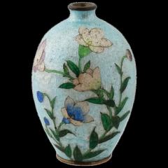 Antique Japanese Meiji Ginbari Cloisonne Enamel Vase - 3903701