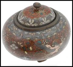Antique Japanese Meiji Goldstone Enamel Censer Koro - 3902941