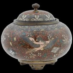 Antique Japanese Meiji Goldstone Enamel Censer Koro - 3902942
