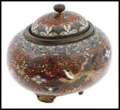 Antique Japanese Meiji Goldstone Enamel Censer Koro - 3902946