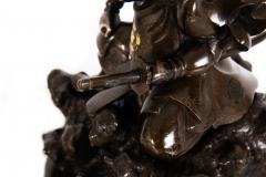 Antique Japanese Meiji Period Bronze Sculpture Okimono of Samurai Warrior - 4522589