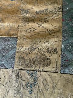 Antique Japanese Silk Kesa Monks Robe with Patchwork Meiji Era - 4607654