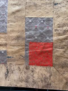 Antique Japanese Silk Kesa Monks Robe with Patchwork Meiji Era - 4607657
