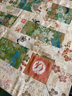 Antique Japanese Silk Kesa Monks Robe with Patchwork Meiji Era - 4803686
