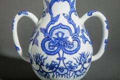 Antique Japanese Unusually Shaped Blue and White Vase - 3678334
