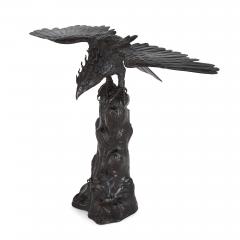 Antique Japanese patinated bronze eagle - 3928190