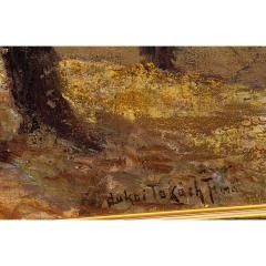 Antique Jeno Dukai Takach Hungarian Oil Painting of Sheep in a Landscape - 4549796