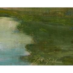 Antique Joseph Henry Hatfield Stream in a Landscape Oil Painting - 3348114