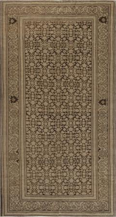 Antique Karabagh Botanic Brown Beige Handmade Wool Rug - 2455632