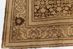 Antique Karabagh Botanic Brown Beige Handmade Wool Rug - 2455633
