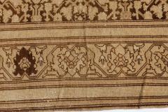 Antique Karabagh Botanic Brown Beige Handmade Wool Rug - 2455634