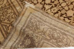 Antique Karabagh Botanic Brown Beige Handmade Wool Rug - 2455637