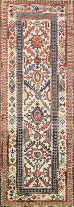 Antique Kazak Caucasian Runner 310 x 111  - 4004840