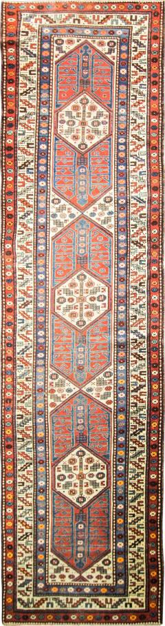 Antique Kazak Kurdish Runner 36 x 134  - 3972161