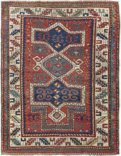 Antique Kazak Rug 3 1 x 3 9  - 4538754