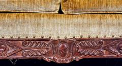 Antique Knole Style Sofa Hand Carved Walnut Silk Velvet c 1900 1920s - 4704132