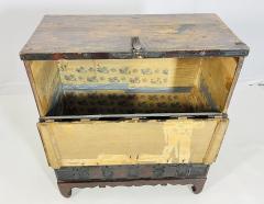 Antique Korean Blanket Chest with a Bronze Lock Iron Hardware - 4128645