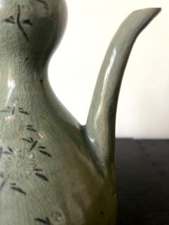 Antique Korean Celadon Ceramic Ewer with Slip Inlay Goryeo Dynasty - 2324792