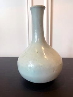 Antique Korean Ceramic White Glazed Bottle Vase Joseon Dynasty - 1967820