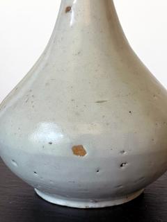 Antique Korean Ceramic White Glazed Bottle Vase Joseon Dynasty - 1995671