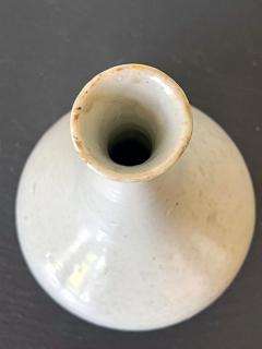 Antique Korean Ceramic White Glazed Bottle Vase Joseon Dynasty - 1995672