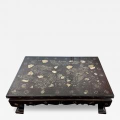 Antique Korean Lacquer Coffee Table with Elaborate Inlays - 3973435