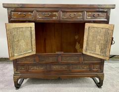 Antique Korean Tansu Butterfly Cabinet or Chest Elm Wood with Brass Inlay - 2917236