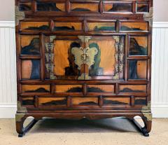 Antique Korean Two Level Storage Chest Ich ung Nong with Persimmon Panels - 4349360