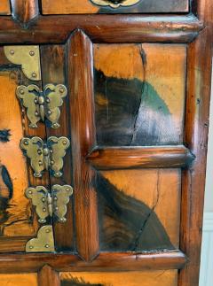 Antique Korean Two Level Storage Chest Ich ung Nong with Persimmon Panels - 4349362