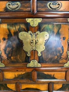 Antique Korean Two Level Storage Chest Ich ung Nong with Persimmon Panels - 4349363