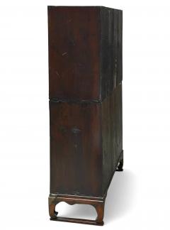 Antique Korean Two Level Storage Chest Ich ung Nong with Persimmon Panels - 4349365