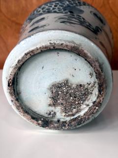 Antique Korean White and Blue Porcelain Jar with Dragon Joseon Dynasty - 4199302