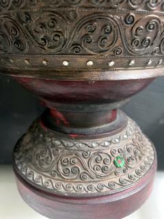 Antique Lacquered Wood Offering Vessel Thailand - 1905186