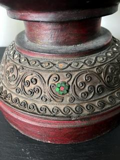 Antique Lacquered Wood Offering Vessel Thailand - 1905187