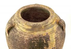 Antique Large Spanish Terracotta Olive Jar With 3 Handles - 4751824