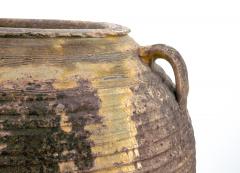 Antique Large Spanish Terracotta Olive Jar With 3 Handles - 4751826