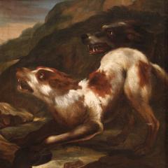 Antique Lombard painting from the 17th century the shepherd with his dogs - 4237801